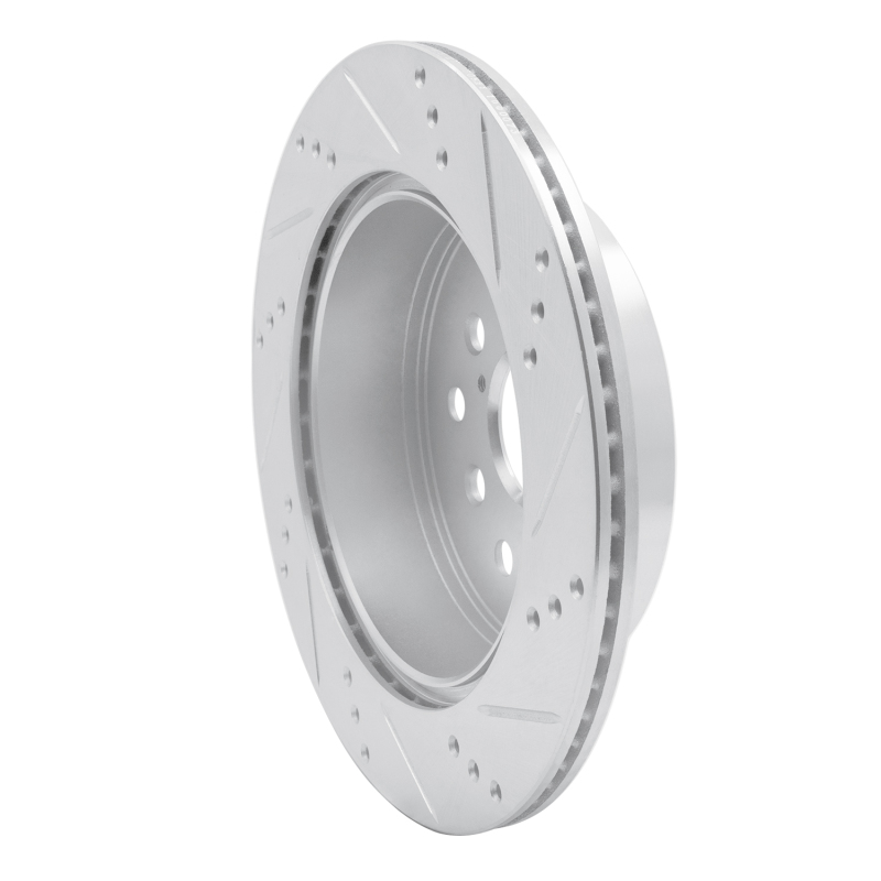 Lexus LS430 Brake Rotor (1) - Rear Left - R1 Concepts - Drilled & Slotted - Silver - `01-`06